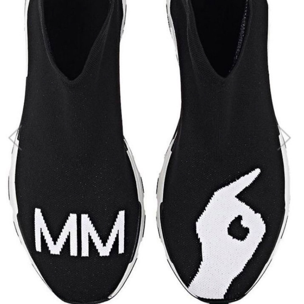 Maison Martin Margiela Black and White Slip-On Sneakers